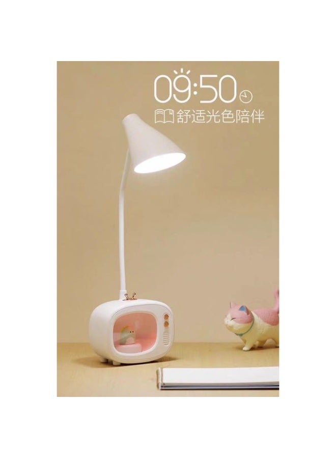 أباجورة مكتب LED بتصميم تلفزيون كلاسيكي - إضاءة ليلية لطيفة مع ذراع مرن وقابل لإعادة الشحن. - Image 2